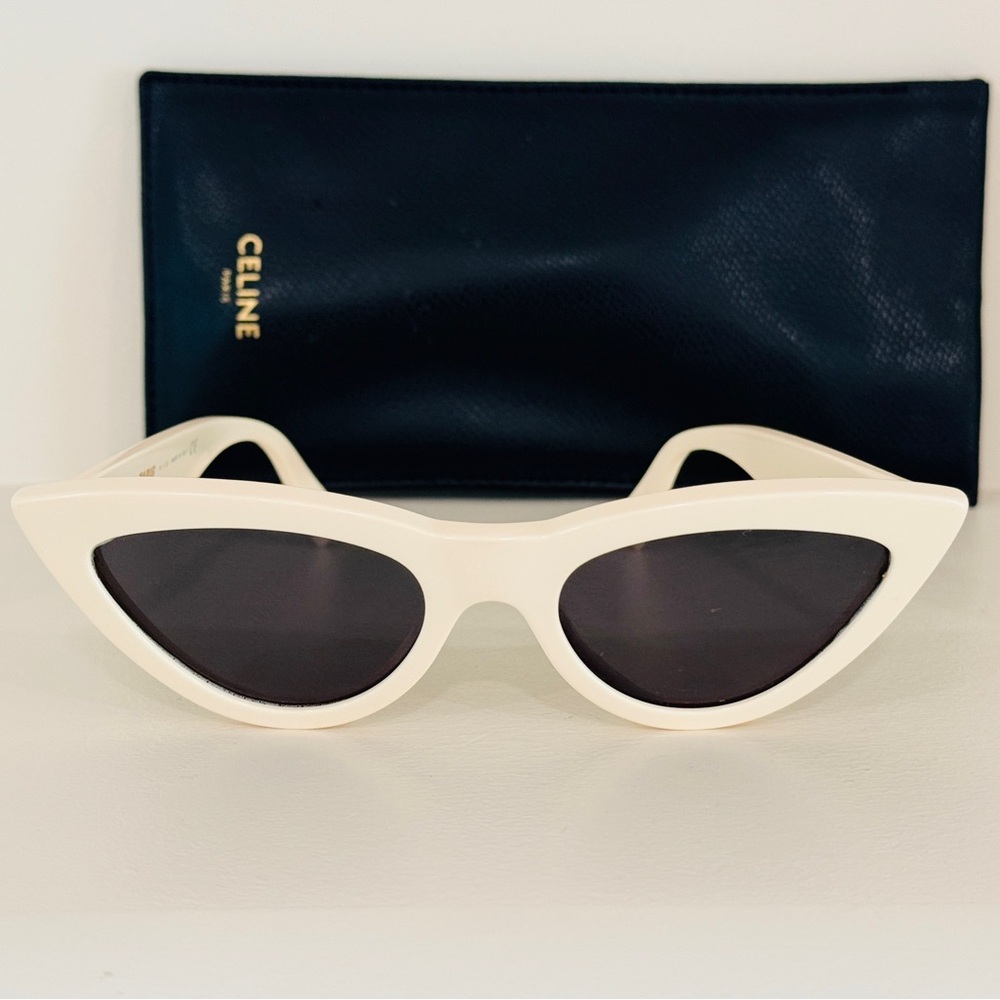 Celine Ivory Cat-Eye Sunglasses